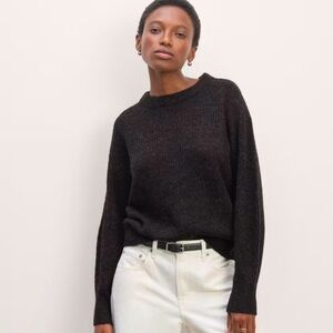 Everlane Alpaca Crew in Heathered Black